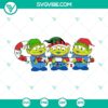 Little green aliens elf Christmas SVG images based on Toy Story characters. SVG, EPS, PNG, and DXF files available for instant download.