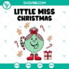 Little Miss Christmas SVG featuring cute kids holiday design with Christmas elements, ideal for crafting projects.