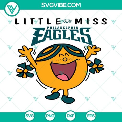 Philadelphia Eagles themed Little Miss Eagles SVG file for craft projects. Great for sports fans.