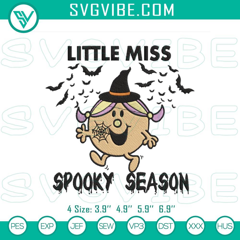 Little Miss Spooky Season Halloween Embroidery Designs Halloween embroidery designs featuring Little Miss Spooky Season, festive multi-format design for crafting.