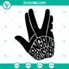 LLAP hand gesture SVG file inspired by Star Trek for fans. Geometric design with phrase "Live Long And Prosper" in a digital format.