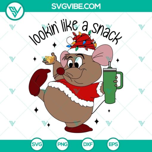Gus Gus Christmas Stanley Tumbler SVG design download with snack theme in PNG, DXF, EPS cut file formats.