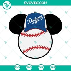 Los Angeles Dodgers Mickey Head SVG design featuring Dodgers logo and baseball theme.