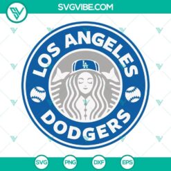 Los Angeles Dodgers and Baseball themed Starbucks cup SVG download for sports fans and coffee lovers.