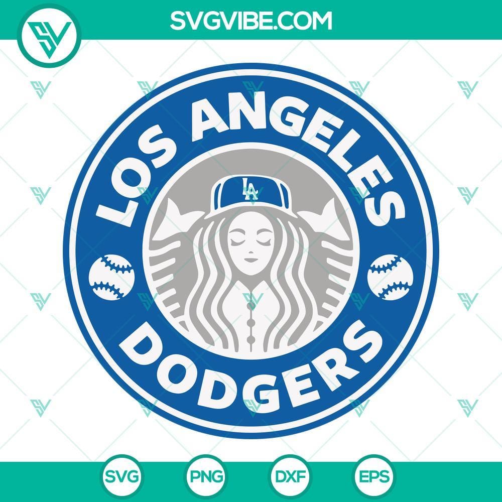 Los Angeles Dodgers Starbucks Cup SVG Download, Baseball Starbucks Cup SVG Download Los Angeles Dodgers and Baseball themed Starbucks cup SVG download for sports fans and coffee lovers.