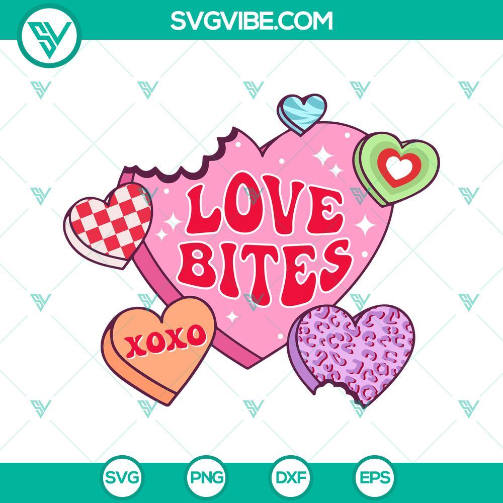 Love Bites SVG, Conversation Hearts SVG, Retro Valentines Day SVG PNG DXF EPS Valentines Day SVG featuring Love Bites and Conversation Hearts - Retro design perfect for digital projects and crafts.