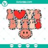 Valentine's Day themed SVG files with love bites, smiley faces, leopard prints, and retro designs. Ideal for crafting projects.