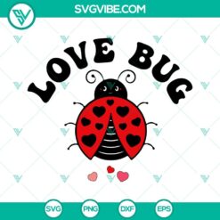 Funny Valentine's Day ladybug SVG files featuring a love bug design. Perfect for DIY crafts. PNG DXF EPS formats included.
