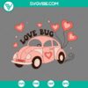 Love Bug Xoxo SVG file with Volkswagen Beetle Valentine design, download in PNG EPS DXF file formats for crafting projects.