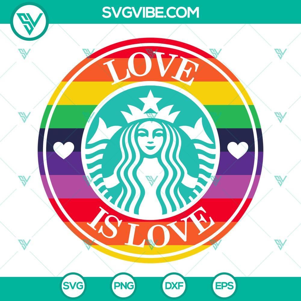 love-is-love-rainbow-starbucks-coffee-svg-lgbt-starbucks-logo-svg-pride-month-svg-png-dxf-eps-cricut-10-mockup.jpg Rainbow Starbucks coffee cup design with "Love Is Love" text, LGBT Starbucks logo SVG file. Great for pride events and merchandise.