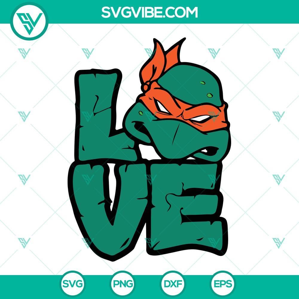 Love Michelangelo TMNT SVG, Leo Ninja Turtle SVG PNG DXF EPS Cricut Michelangelo and Leonardo Teenage Mutant Ninja Turtle SVG files in various formats - PNG, DXF, EPS. Ideal for crafts and projects.