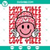 Love Vibes SVG Download with Smiley Face, Retro Valentine, and Valentine’s Day themes. High-quality SVG files for digital crafting.