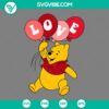 Winnie the Pooh Valentine SVG file, cute bear holding heart, ideal for Valentine's Day crafts and projects.