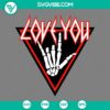 Love You Def Leppard and Rock Skeleton Hand Sign Valentine SVG with Def Leppard Rock theme. Cute design for Valentine's Day.