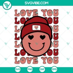 Smiley face, hearts, and retro couple SVG images for love theme designs.