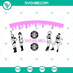 Lovesick Girls Starbucks Wrap SVG Files featuring a 24oz Venti full wrap design, ideal for personalizing cups. Perfect for Starbucks lovers!