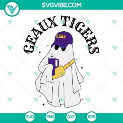 LSU Tigers Boo Jee Ghost Halloween SVG File - Spooky LSU Tigers ghost design for Halloween enthusiasts. Perfect for crafting.