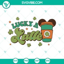 Green coffee Mouse Ears SVG with retro Saint design for download, featuring lucky elements. Ideal for crafting projects.