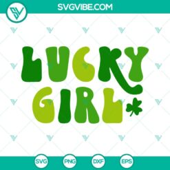 Retro St. Patrick's Day themed SVG with lucky girl and Irish shamrock, ideal for crafts and projects.