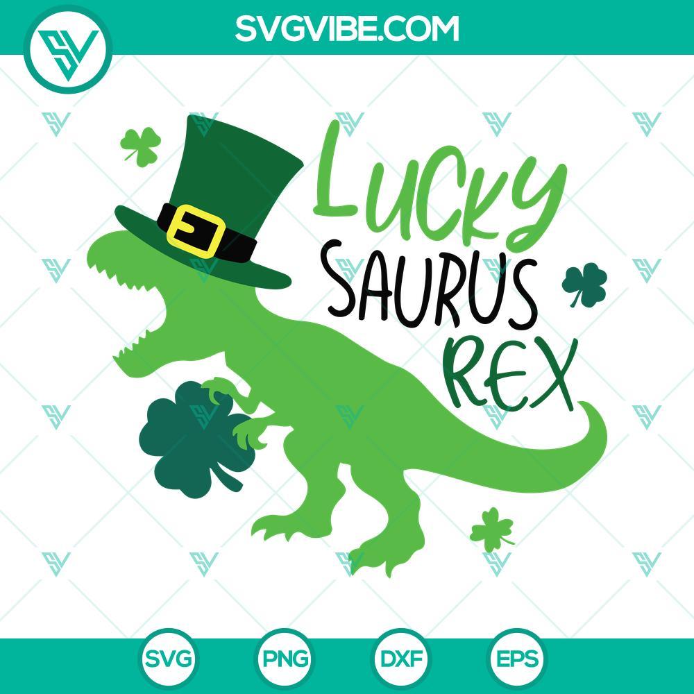 lucky-saurus-rex-svg-tyrannosaurus-leprechaun-hat-svg-st-patricks-day-dinosaur-svg-png-dxf-eps-files-10-mockup-1.jpg Lucky Saurus Rex SVG download with Tyrannosaurus in leprechaun hat, St Patrick's Day themed design with green and gold elements.