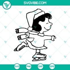 Lucy Van Pelt Ice Skating SVG Files, Lucy Peanuts Winter Christmas SVG File