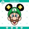 Luigi Mickey Mouse ears SVG image featuring Luigi from Super Mario Bros. Perfect for a SVG download.