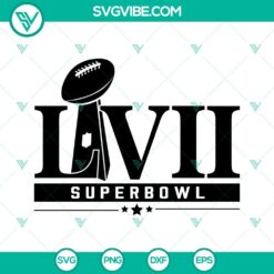 LVII Super Bowl 2023 SVG images in PNG, DXF, EPS formats for Cricut crafting. Ideal for Super Bowl-themed design projects.