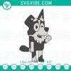 Mackenzie Border Collie embroidery design inspired by Bluey cartoon dog, versatile digital file for crafters and dog lovers.