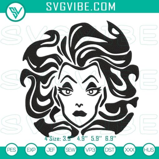Madame Leota embroidery designs featuring spooky Haunted Mansion theme, ideal for craft projects.