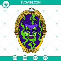 Magic Mirror Disney SVG featuring The Evil Queen Mirror design in PNG, DXF, and EPS file formats for crafting projects.