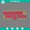 Mahomes Kelce 2024 SVG files featuring Patrick Mahomes 15 and Travis Kelce 87 designs for digital crafting and printing.