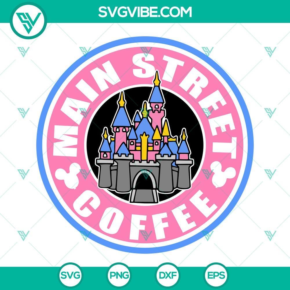 main-street-coffee-svg-magic-kingdom-svg-disneyland-svg-disney-coffee-svg-png-dxf-eps-cut-files-2-mockup.jpg Main Street Coffee SVG design featuring Magic Kingdom and Disneyland elements, perfect for Disney-themed projects.