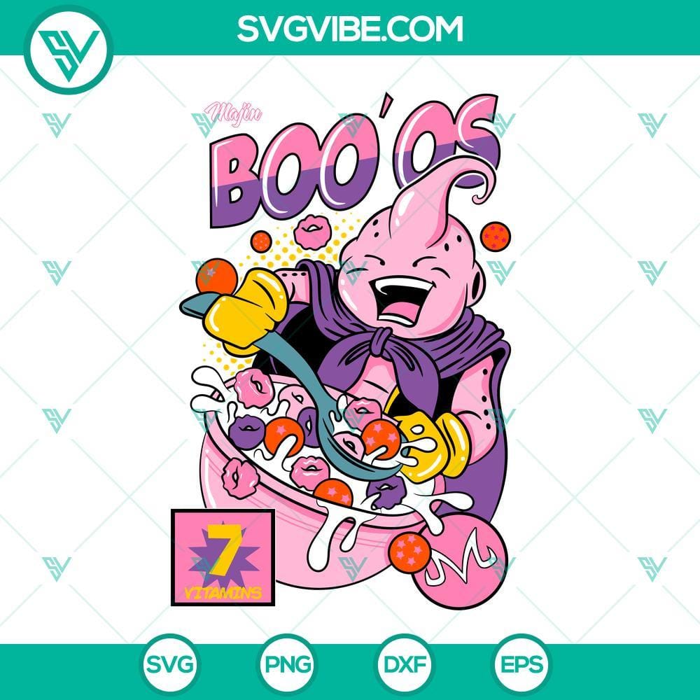 Majin Boo Eating SVG, Dragon Ball SVG PNG DXF EPS Majin Boo character design eating SVG file, Dragon Ball SVG files for crafting projects in PNG, DXF, and EPS formats.