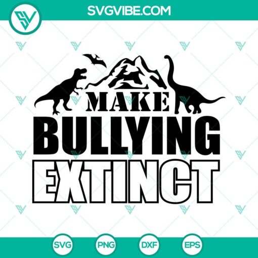 Bullying prevention dinosaur themed SVG image for Unity Day. Download to help stop bullying.