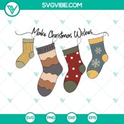 Christmas wishes SVG with socks design, perfect for holiday crafts. Merry Christmas SVG file for DIY projects.