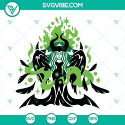 Maleficent Devil Queen Starbucks Halloween SVG with full wrap design, ideal for Halloween crafts and projects.