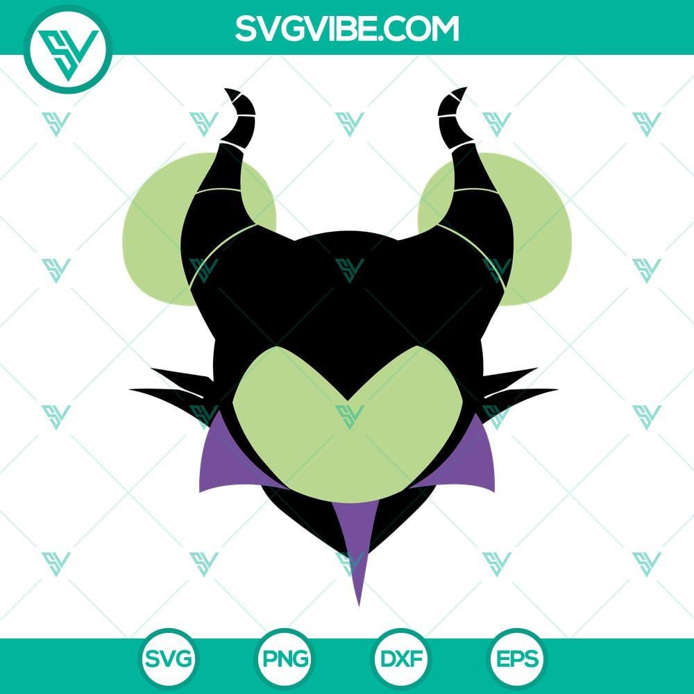 Maleficent Mouse Ears SVG File PNG DXF EPS Cut Files For Cricut Maleficent Mouse Ears SVG file for Cricut, featuring a villainous design in PNG, DXF, and EPS formats.