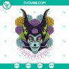 Maleficent sugar skull SVG for Day of the Dead celebration, featuring dark and eerie Maleficent design perfect for Halloween crafts.