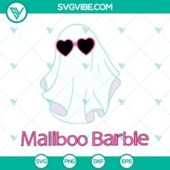 Maliboo Barbie Ghost Halloween SVG PNG DXF EPS files for spooky Barbie themed projects.