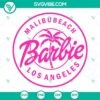 Malibu Beach Barbie SVG bundle featuring pink doll images inspired by Los Angeles, perfect for crafting projects.