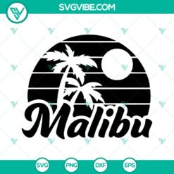 Malibu SVG Download, Sunset SVG Files, Palm Trees SVG Files, California Beach SVG Files PNG