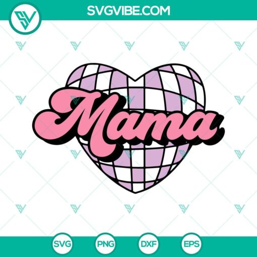 Mama And Mini SVG Image Bundle, Disco Ball Heart SVG Files, Mama Mini 1