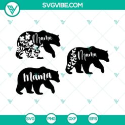 Inspirational Mama Bear SVG bundle including Mother's Day designs, perfect for crafting projects and gifts.