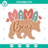Vintage Mama Bear SVG files for Mother's Day with retro bear designs. Ideal for craft projects and DIY gifts.