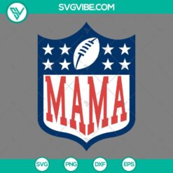 Mama Football Logo SVG Cut Files for DIY crafts and sports-themed projects with versatile design. Great for football moms.