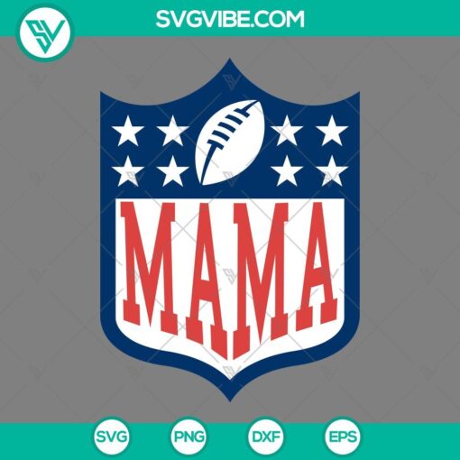 Mama Football Logo SVG Cut Files for DIY crafts and sports-themed projects with versatile design. Great for football moms.