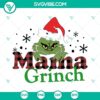 Mama Grinch and Christmas Family SVG images in PNG and DXF formats. Festive holiday design perfect for crafts.