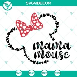 Mama Minnie Mouse SVG design for Disney, ideal for crafting projects. Download now!