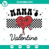 Retro heart SVG image perfect for Mama's and kids Valentine's projects, available for instant download. Great for crafting and DIY.