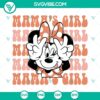 Minnie Mouse SVG design with "Mama's Girl" and "Vacay Mode" text, ideal for Disney mom projects. Cute and stylish SVG file.